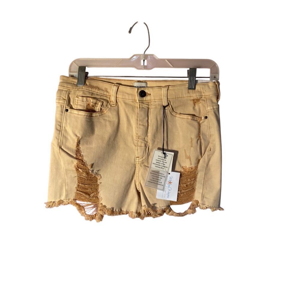NWT Sneak Peek High-rise Distressed Blush Shorts Size Large